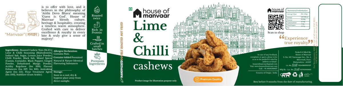 Lime & Chilli Cashews (100g)